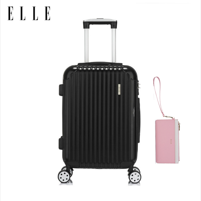 ELLE（她）飞机轮商务休闲20寸旅行箱61220 20寸+长款便携卡包/手拿包