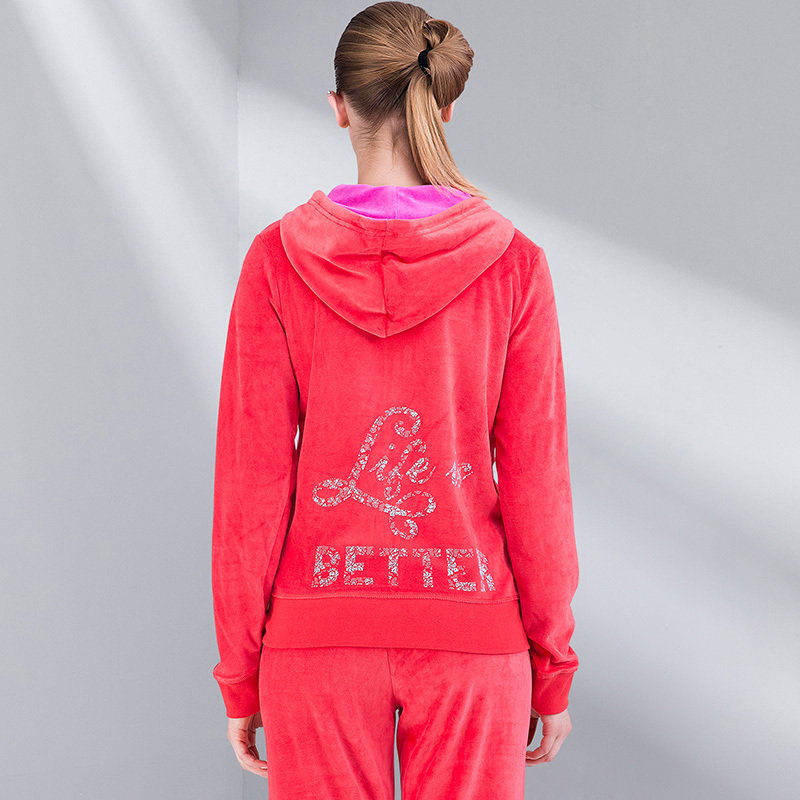 爱帝秋冬季女式天鹅绒休闲轻运动家居服套装