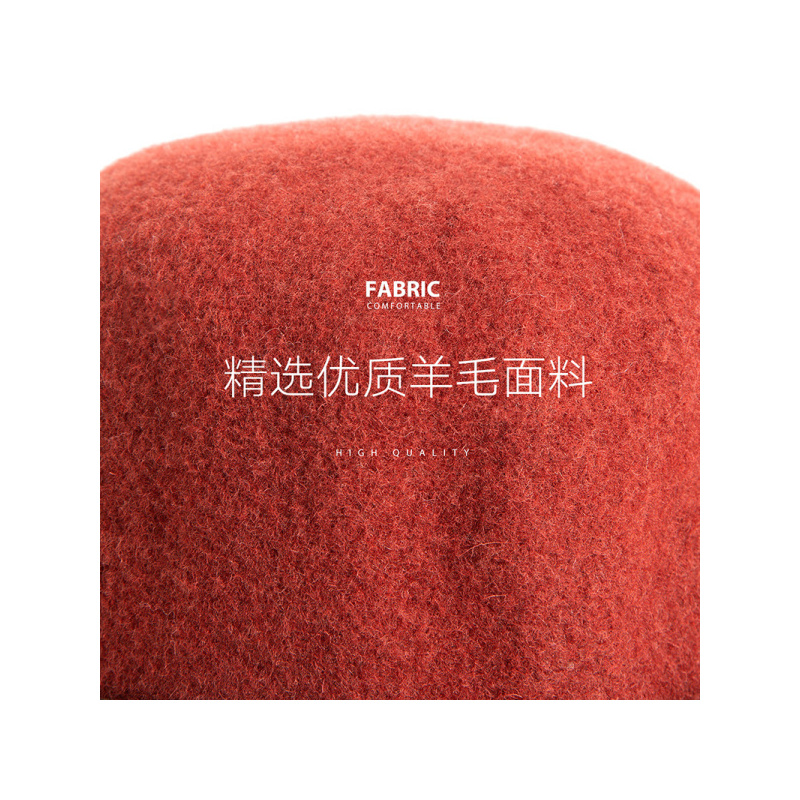 瑞苏薇(RASUV) 女款网红款别致小卷檐撞色织带潮流羊毛毡帽呢帽 RS5644
