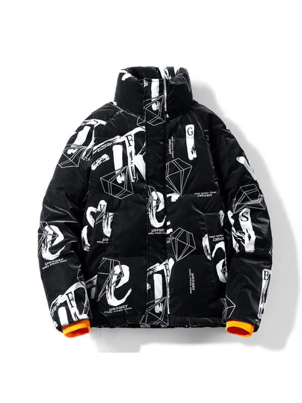 男装白鸭绒羽绒服男士冬季潮牌情侣男士加厚保暖防风面包服外套男