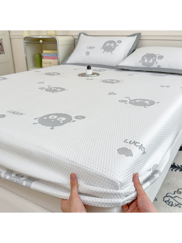 新款冰豆豆凉席床笠单件夏季凉感冰丝床垫套榻榻米保护罩床罩