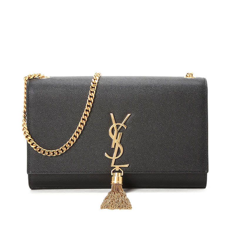 圣罗兰 YSL KATE 链条包中号 流苏款字母LOGO鱼子酱纹 女士单肩包 354119金链图片