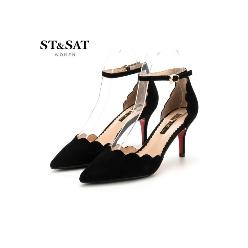 St&Sat/星期六早春新羊反绒/织物尖头高跟女鞋SS81114235图片