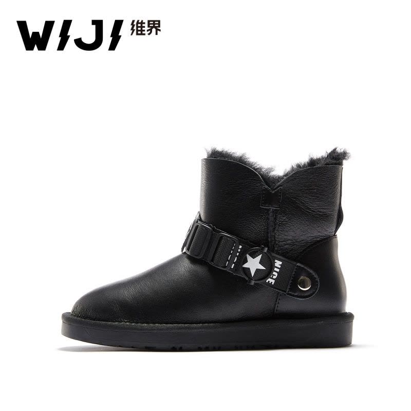 WIJI冬季新款皮毛一体保暖雪地靴舒适休闲个性潮流青春时尚女鞋女图片