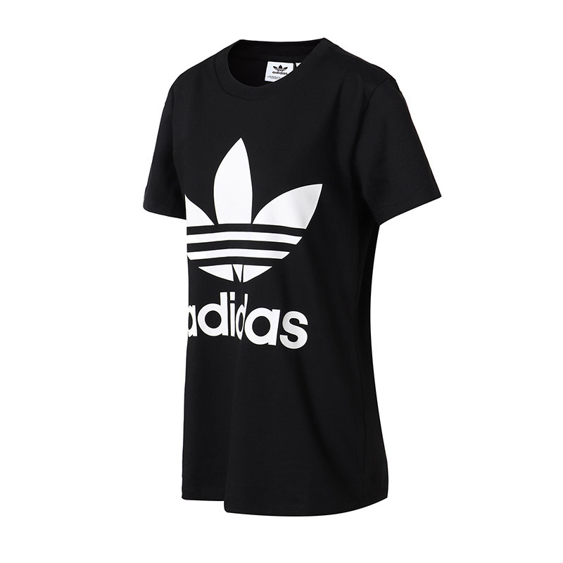 【自营】adidas阿迪达斯三叶草女子短袖T恤圆领透气休闲运动服CE2436 30 CE2436黑