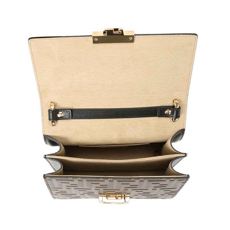 预订 FENDI芬迪 KAN U链条包小号 FF标识老花款8M0417金扣图片