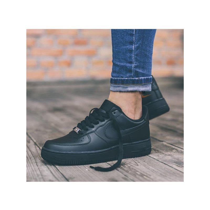 NIKE耐克女鞋airforce空军一号AF1纯黑小黑鞋休闲板鞋315115-038图片