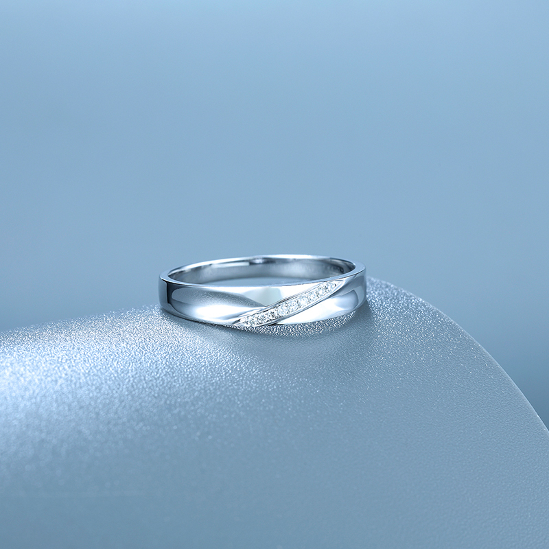 珠宝18k金情侣钻石戒指ij级钻石时尚戒指大方男款戒指情侣钻戒935