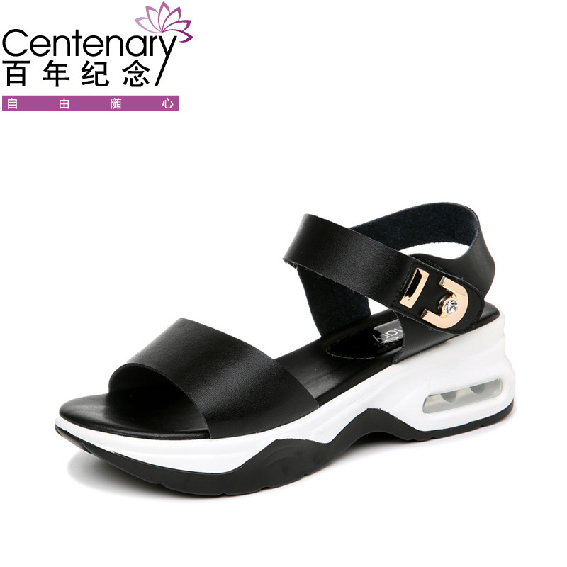 百年纪念Centenary夏季新品【牛皮】柔软简约女鞋运动轻盈厚底女士凉鞋1951