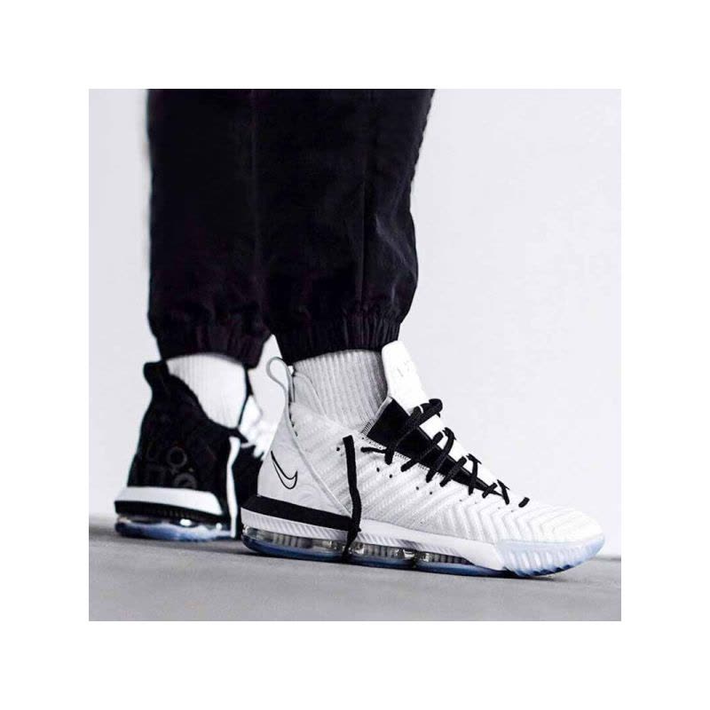 Nike耐克 Lebron LBJ 16 詹姆斯 黑白鸳鸯 实战篮球鞋BQ5970-101图片