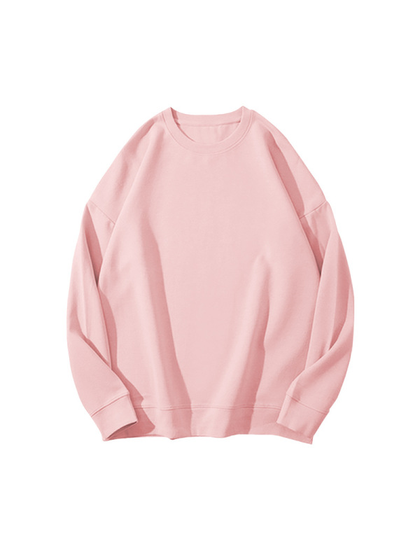 纯色加绒卫衣女秋冬韩版宽松休闲上衣T恤女学生情侣装外套打底衫