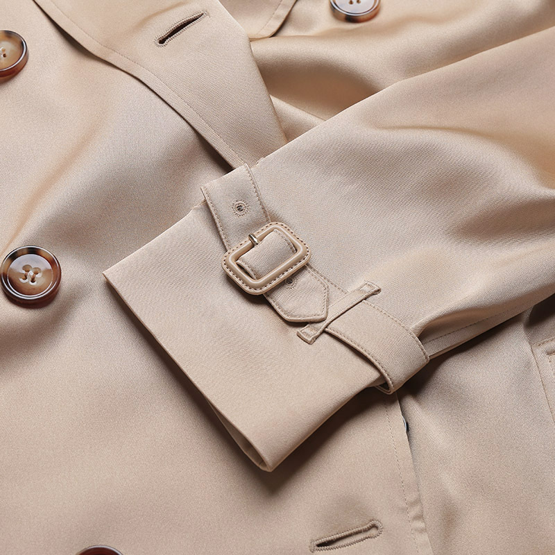 burberry博柏利女款桑蚕丝肯辛顿版型trench中长款风衣大衣外套