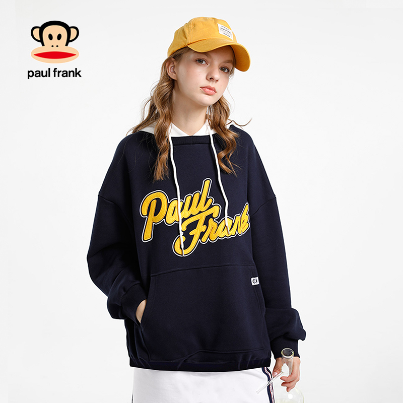 大嘴猴春秋新款卫衣女宽松慵懒连帽上衣贴绣休闲 参数