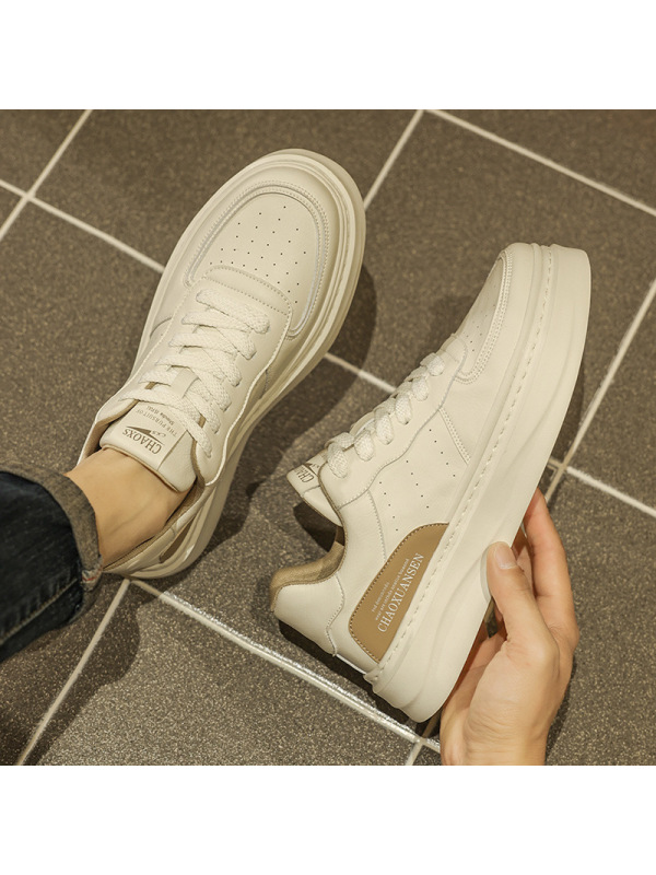 男鞋2025新款春季潮牌百搭低帮小白鞋青少年运动休闲增高软底板鞋