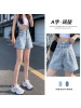 Ceba高腰牛仔短裤女夏季薄款外穿设计感小众宽松显瘦a字型阔腿超热裤