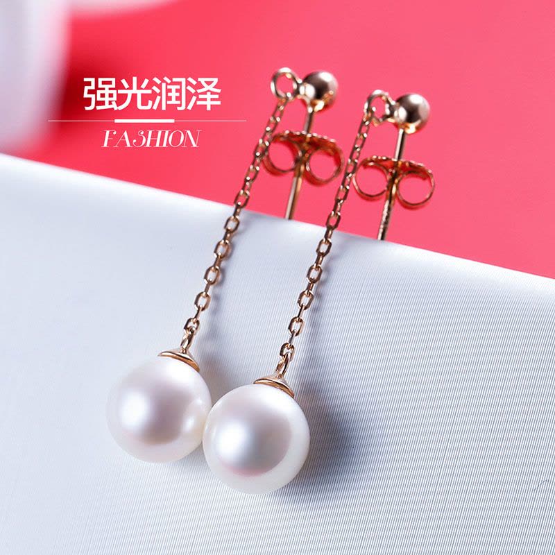 佰色传情淡水珍珠耳环女2019新潮925纯银耳钉韩国简约气质图片