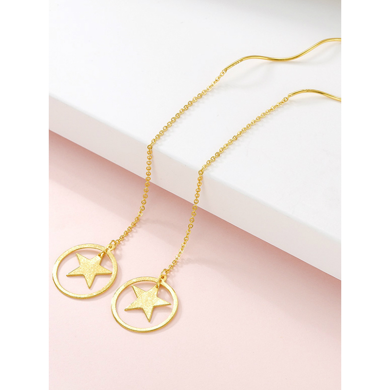 金大福kingtaifook黄金耳饰女士款黄金耳线星星款足金999耳饰黄金耳坠