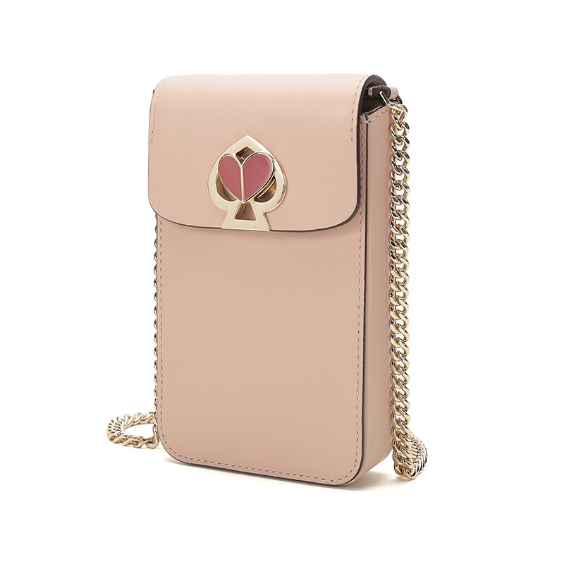 凯特丝蓓katespade奢侈品女士牛皮革桃心旋锁单肩斜挎包手机包pwru