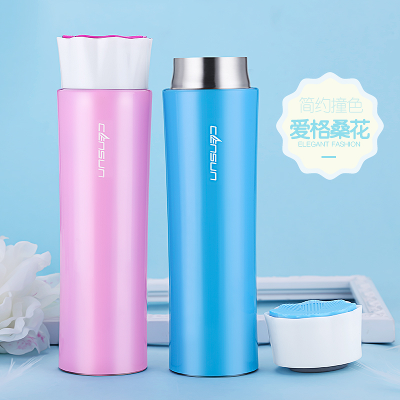 先行保温杯男女士轻便车载真空不锈钢直身杯子水杯学生茶杯 300ml