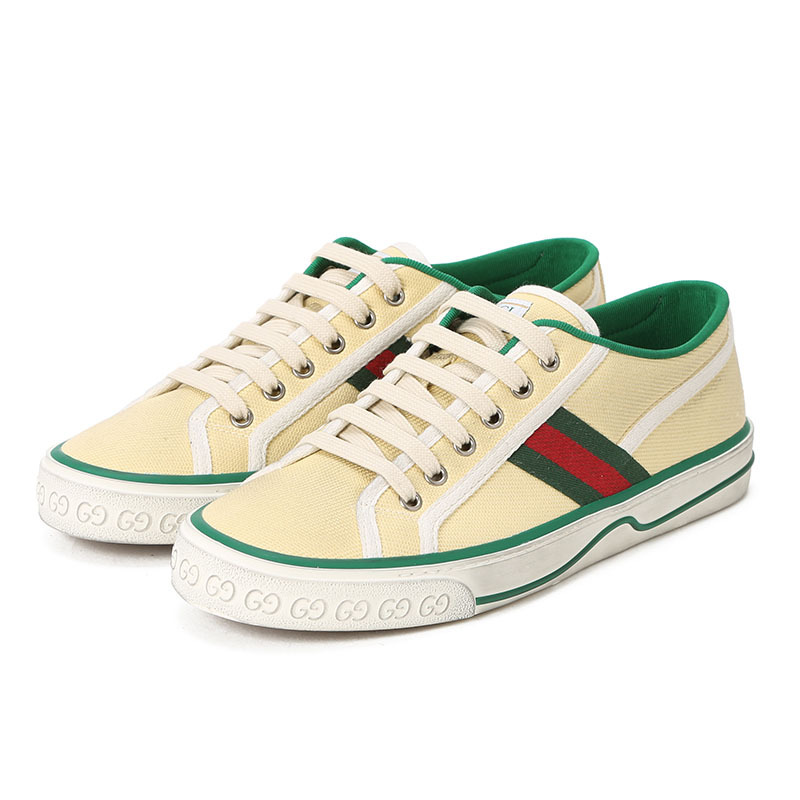 古驰GUCCI Tennis 1977 帆布鞋 经典织带织物606111 男士帆布鞋休闲鞋