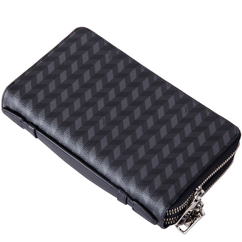 coach蔻驰男士皮质长款手拿包手拎包f30298blc