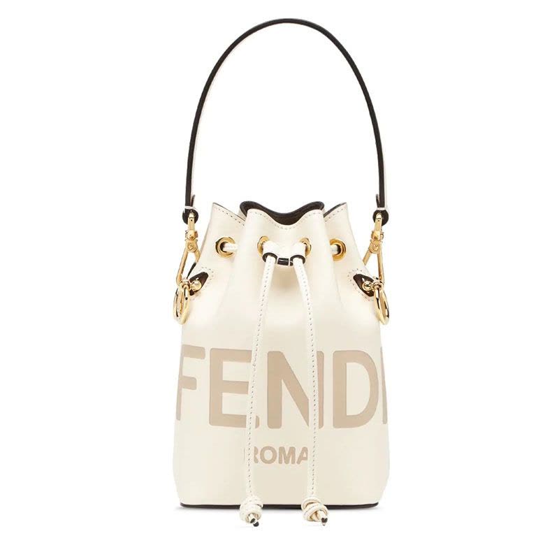 预售 芬迪 FENDI MON TRESOR 水桶包迷你 LOGO标识FF压纹 女士手提包 8BS010金扣图片