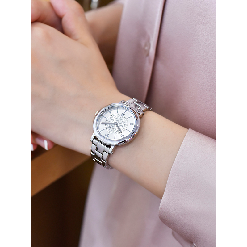 TRUSSARDI T-PRETTY系列休闲雅致单历女士手表商务钢带石英女士手表