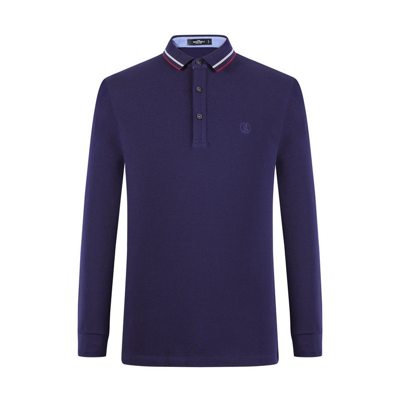 柒牌seven男装polo衫男士长袖翻领新款内搭t恤商务中青年纯棉打底衫