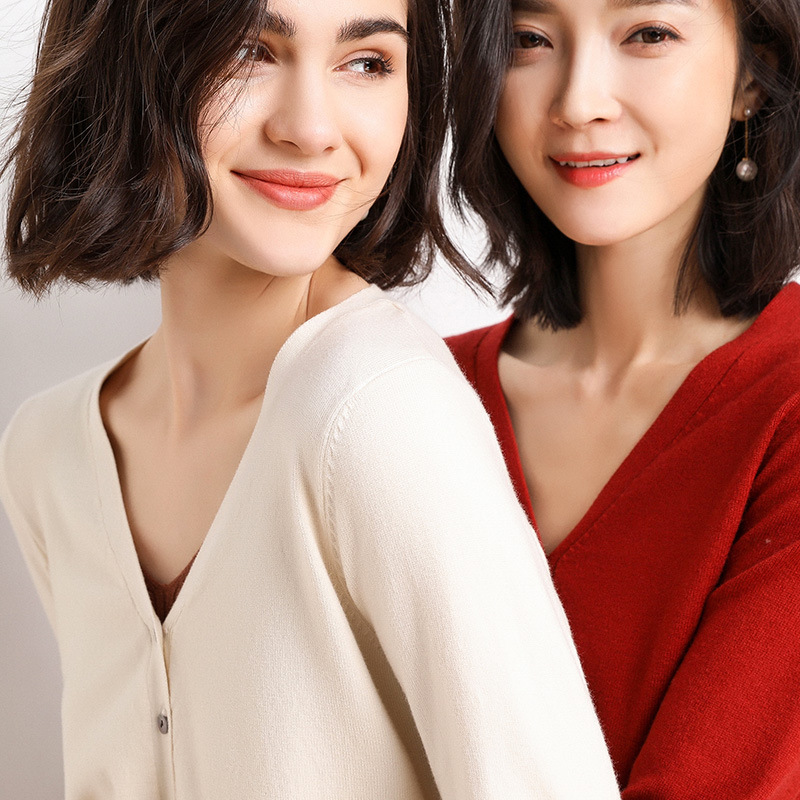春秋季新款女装长袖针织开衫秋冬短款韩版外搭披肩毛衣大码外套薄