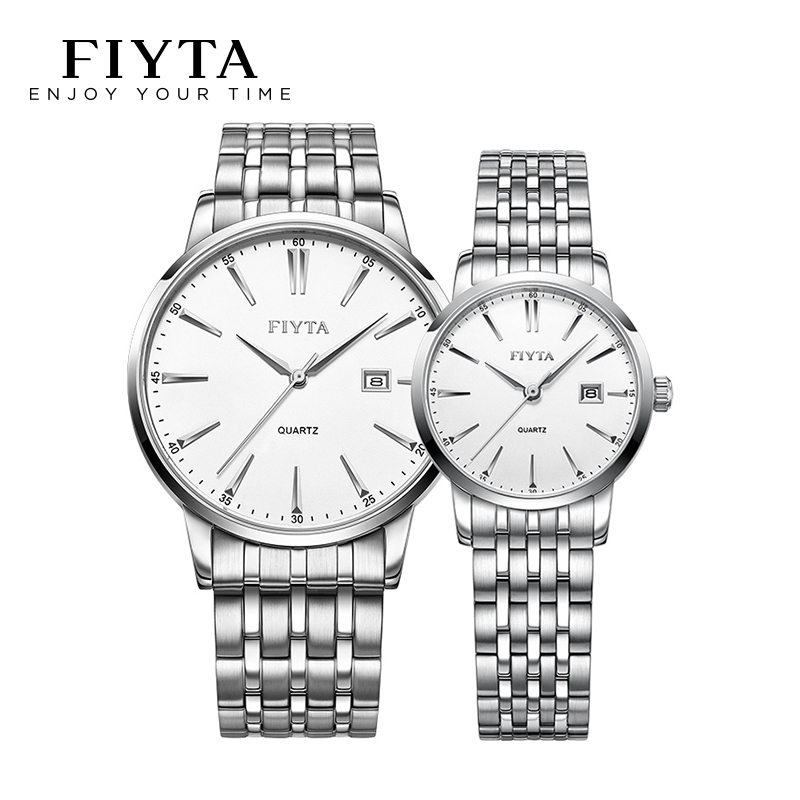 飞亚达(FIYTA)手表 商务休闲简约防水百搭 男表女士手表石英表钢带情侣表腕表