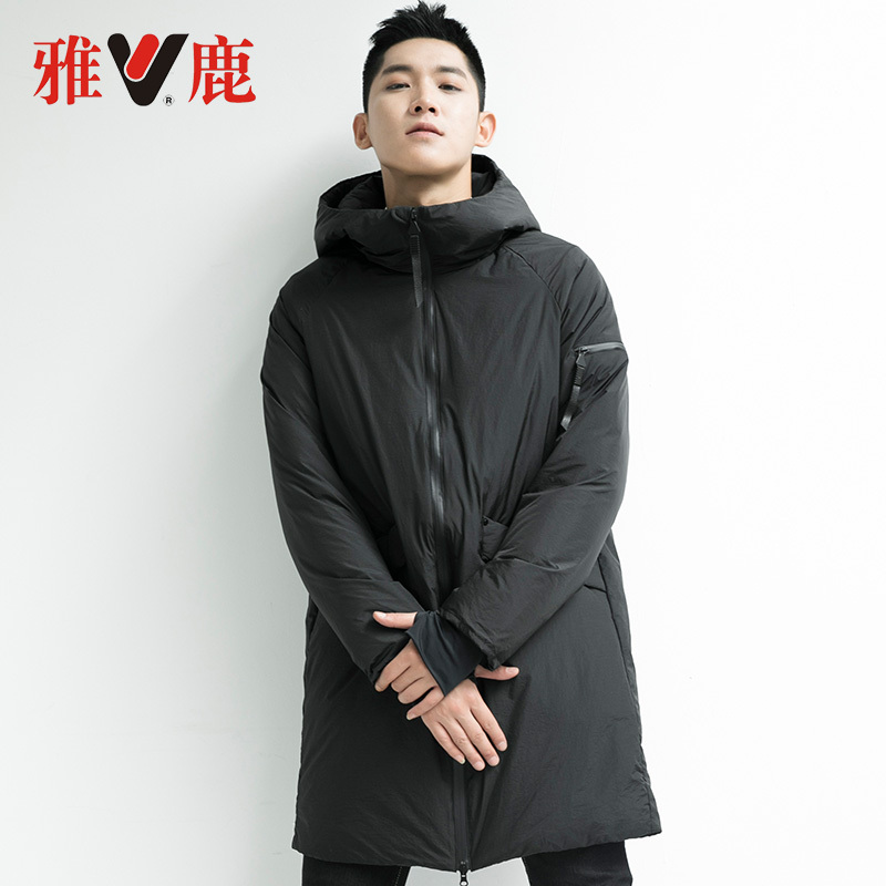 yaloo/雅鹿羽绒服男 中长款韩版加厚青年连帽休闲大码外套潮