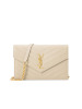 预售 圣罗兰 YSL MONOGRAM 信封包 字母LOGO鱼子酱纹 女士单肩包 393953金链