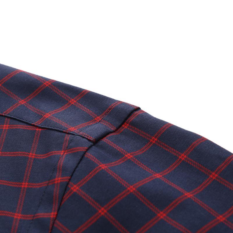 Youngor/雅戈尔男装商务正装棉弹面料 修身剪裁 DP+ 红色格纹衬衫993NKY
