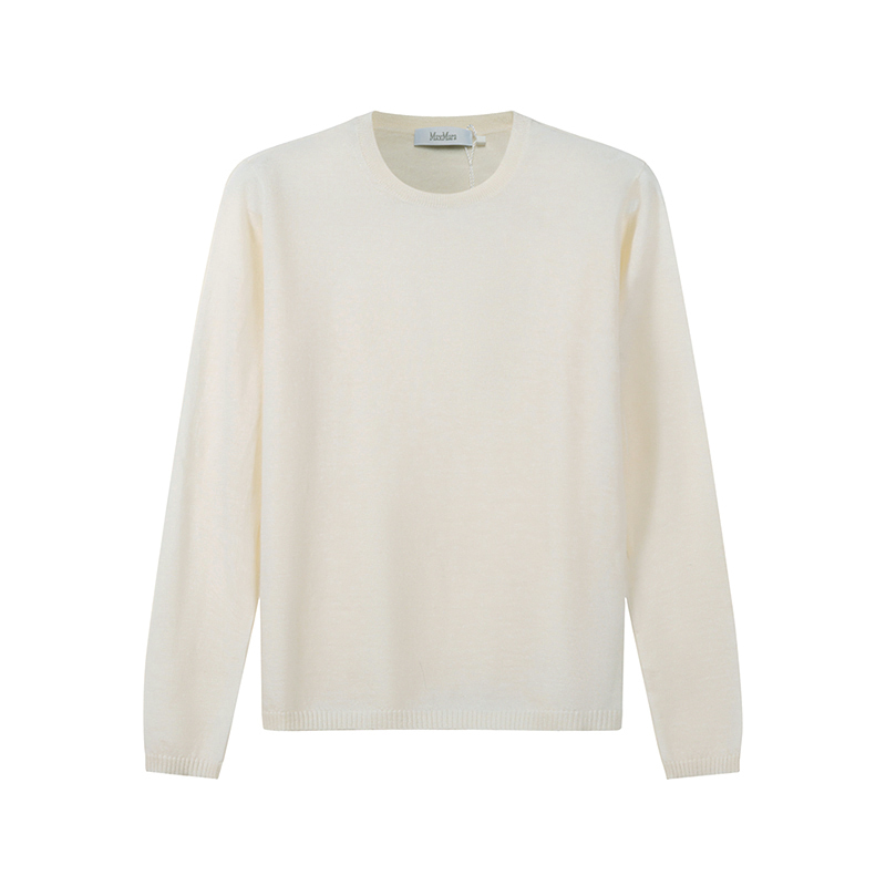 麦丝玛拉 Max Mara 女士山羊绒薄款微透圆领长袖针织衫羊绒衫 13610521 MACH