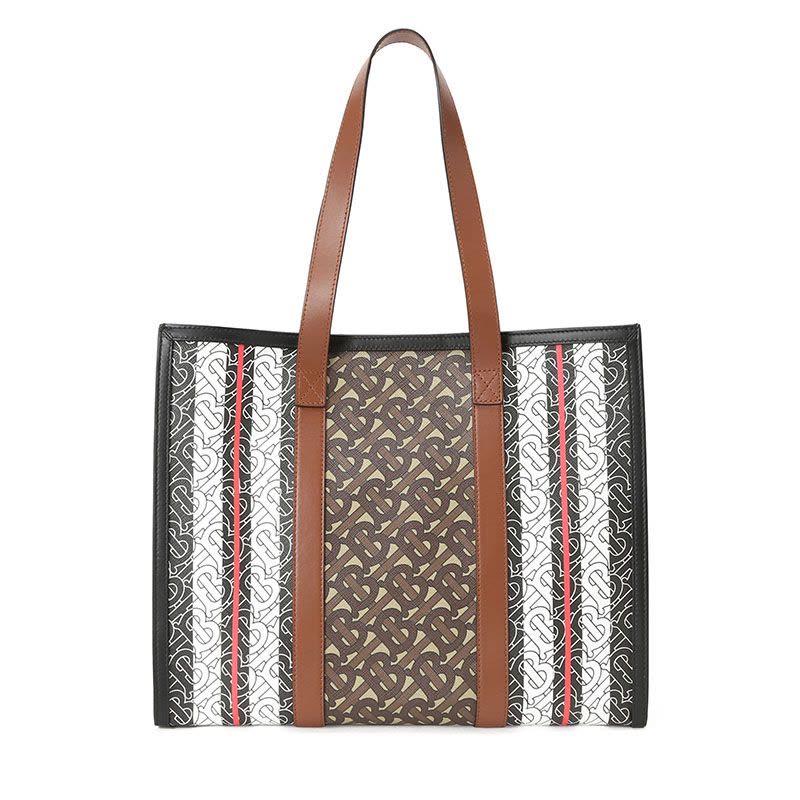 预售BURBERRY TB LOGO TB专属标识 条纹相拼 单肩包托特包8019383图片