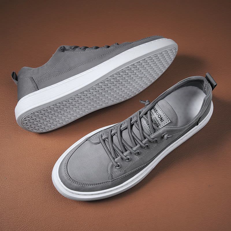 Ceba2022夏季新款圆头纯色冰丝雨伞布板鞋青年潮流时尚休闲运动图片