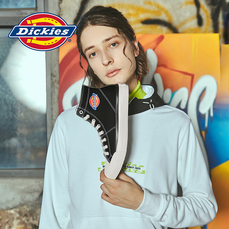 Dickies帆布鞋男高帮2021春季百搭休闲鞋情侣板鞋203N50LXS25