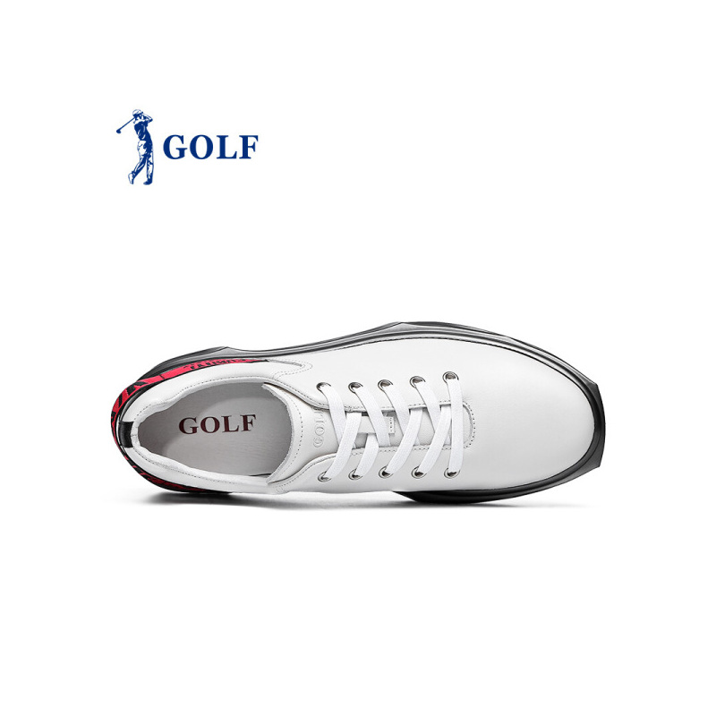 GOLF/高尔夫运动休闲鞋男菱格防滑时尚户外健步鞋系带轻质百搭复古风潮流板鞋男