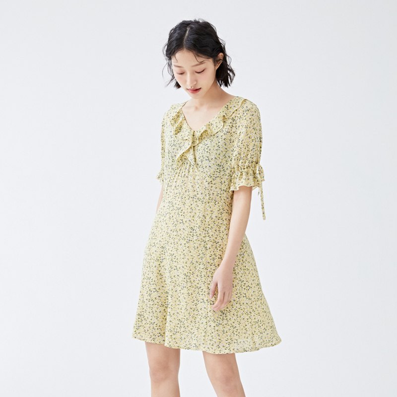 【满198减100预估价：71】森马女装2021时尚碎花连衣裙仙女女夏收腰显瘦气质连衣裙轻熟风