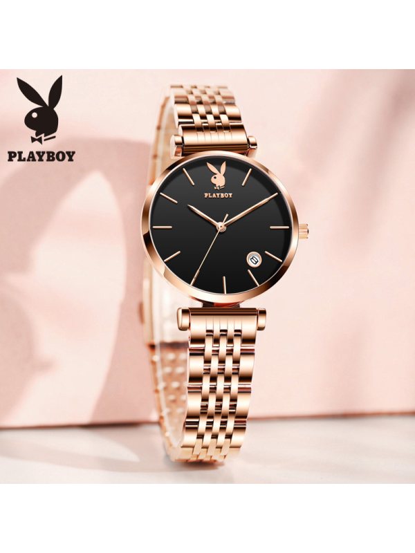 花花公子(PLAYBOY)名牌手表新款少女ins风女士手表潮流简约气质时尚防水女腕表