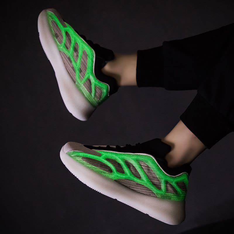 Ceba低帮韩版潮流时尚透气男鞋个性骨架夜光椰子鞋2022春季街头运动鞋图片