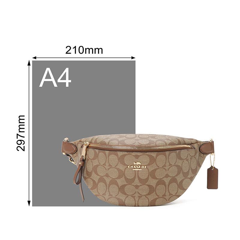 COACH 蔻驰 BELT BAG 腰包 胸包 女士斜挎包字母马车标织物F48740金扣图片