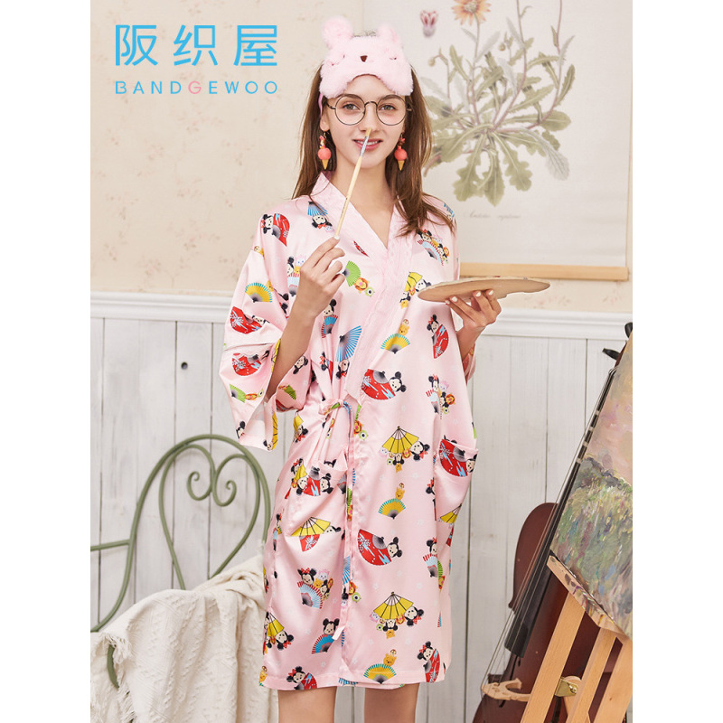 阪织屋睡衣女春夏迪士尼日系和服长袖睡裙甜美少女家居服可外穿