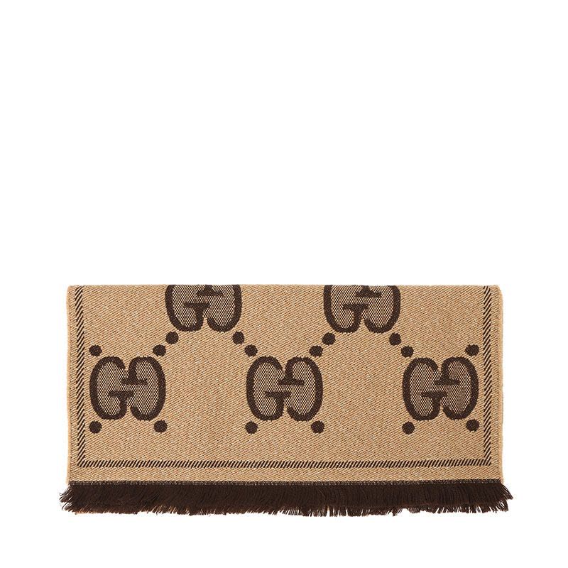 预订GUCCI\古驰 LOGO款 GG羊毛提花 围巾 45x195CM图片