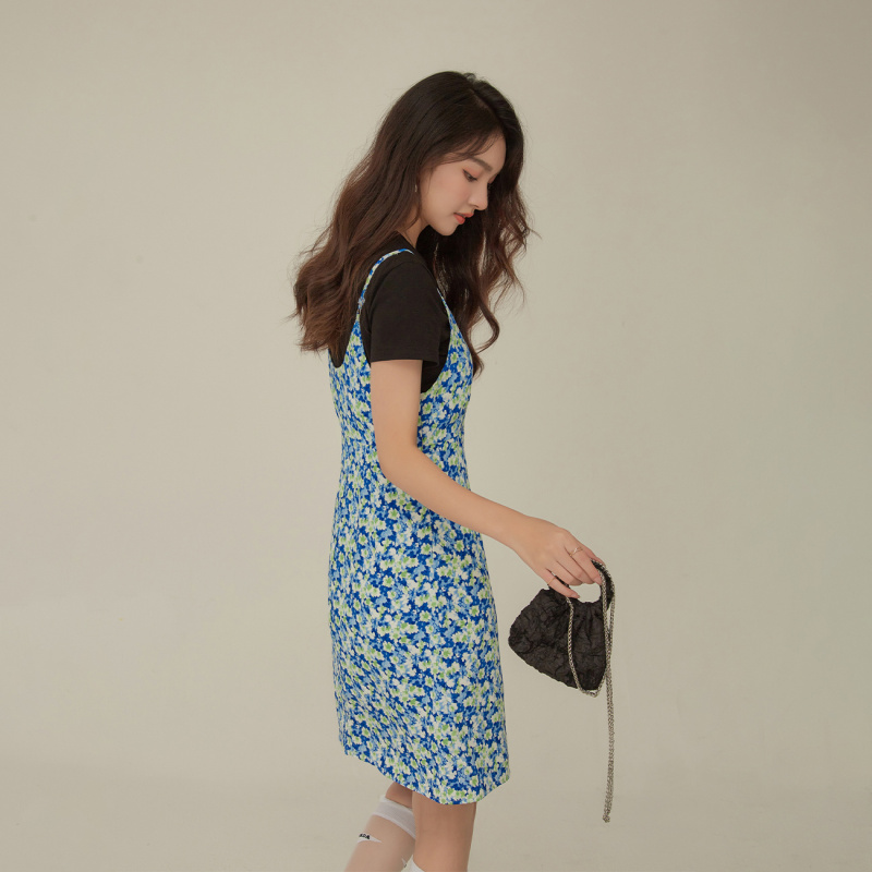 OtherMix碎花吊带连衣裙女2021年夏季新款时尚高腰设计感小众裙子