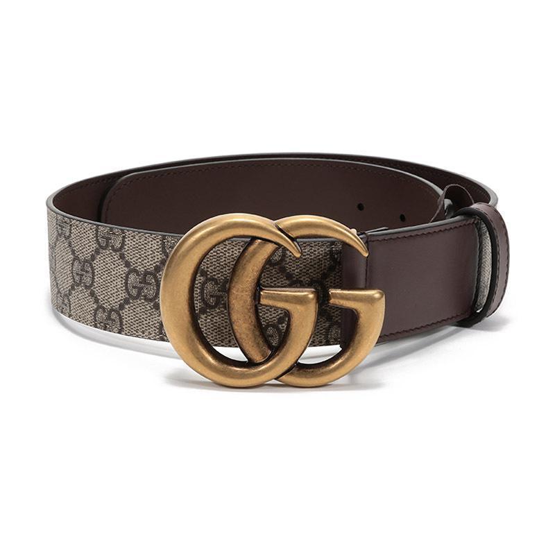 gucci古驰男女通用款人造帆布配皮仿古做旧板扣式腰带皮带40059392tlt
