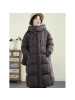 年冬季新款连帽过膝长款时尚保暖加厚棉服女休闲宽松棉衣外套