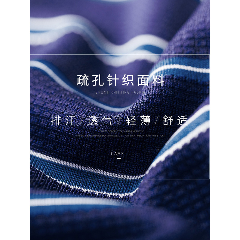 CAMEL骆驼男装 2018夏季新款桑蚕丝短袖t恤翻领薄款休闲POLO衫
