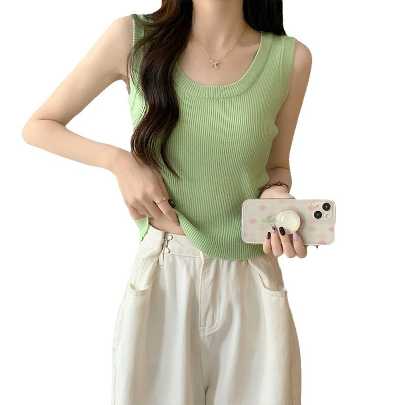 无袖外穿吊带工字背心女夏季针织修身内搭防走光打底衫内搭潮