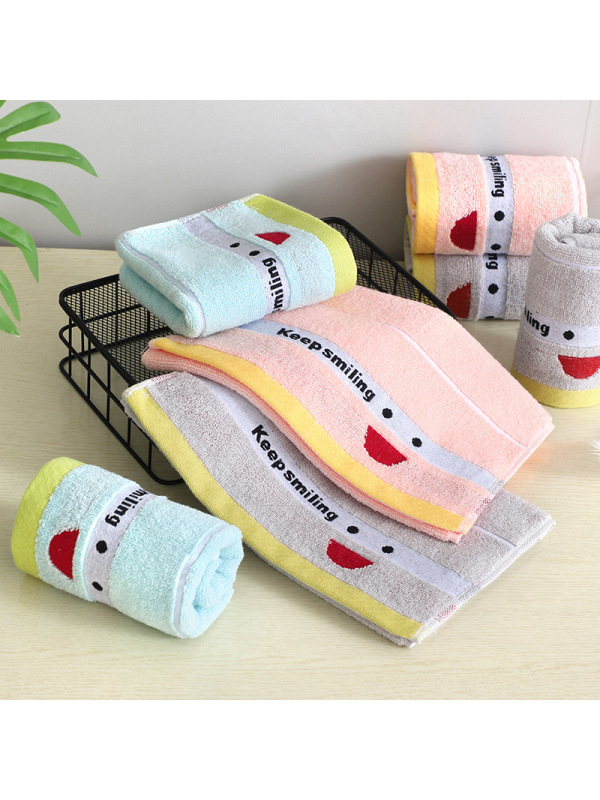 Ceba厂家笑脸儿童毛巾纯棉宝宝日用小毛巾洗脸柔软吸水童巾